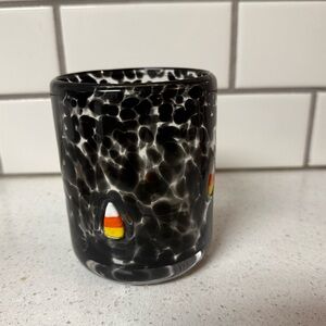 NEW - Blown Glass Halloween Candy Corn Glass